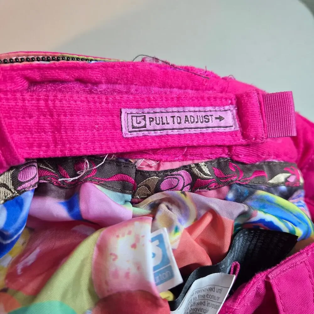 Burton Sugar & Spice Sweetart Pink Adjustable Snowboarding‎ Pants Girls Size XL